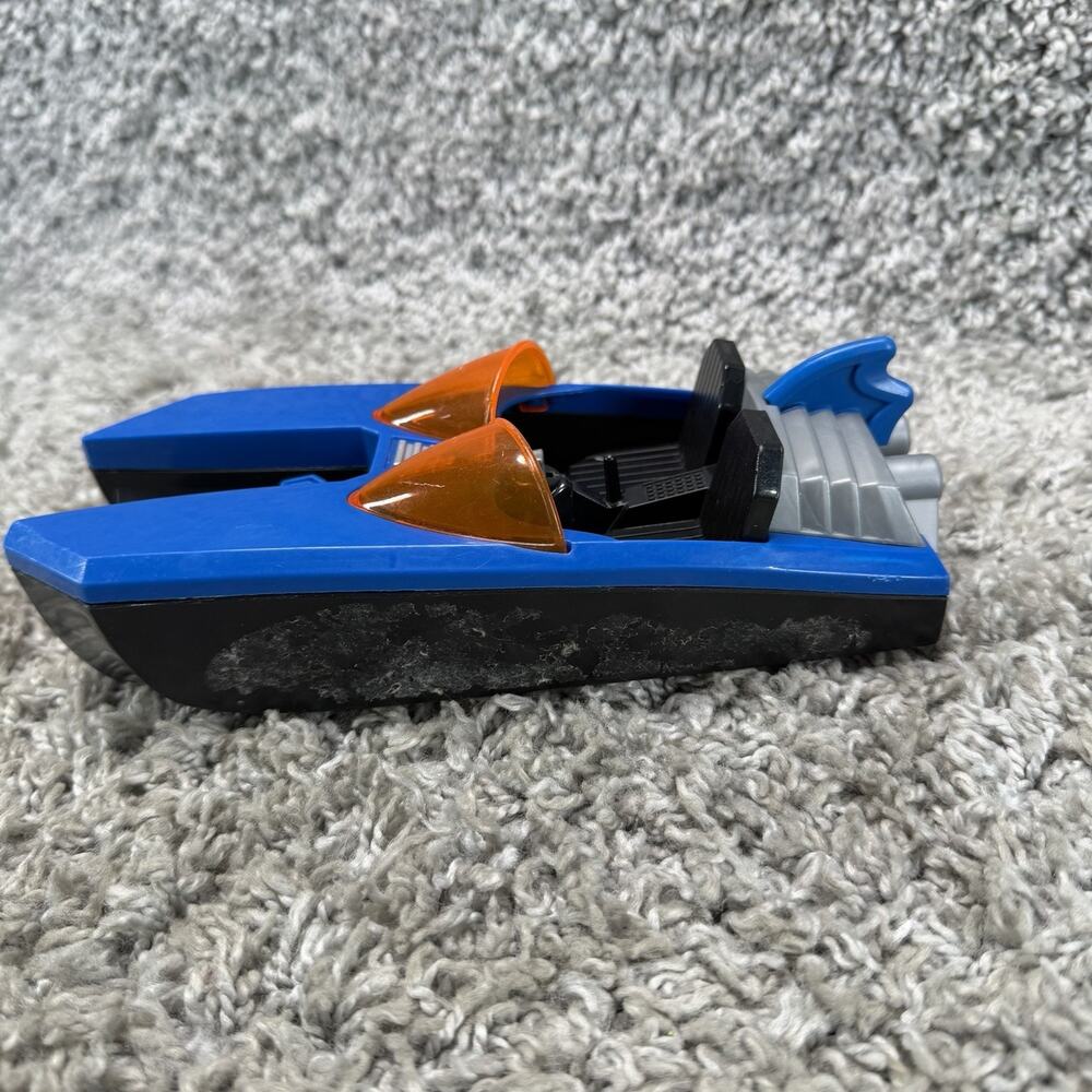 Fisher Price Batman Batboat Blue Black Vehicle Toy DC Super Friends 2010 Mattel